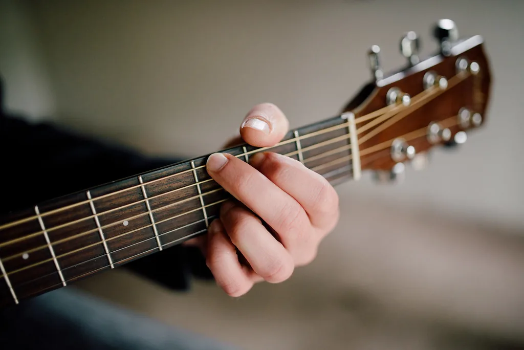 Apprentissage des accords de guitare folk