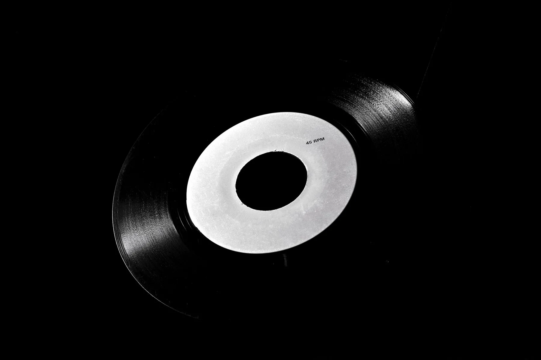 Vinyl record with a center label Vinyl record with a center label