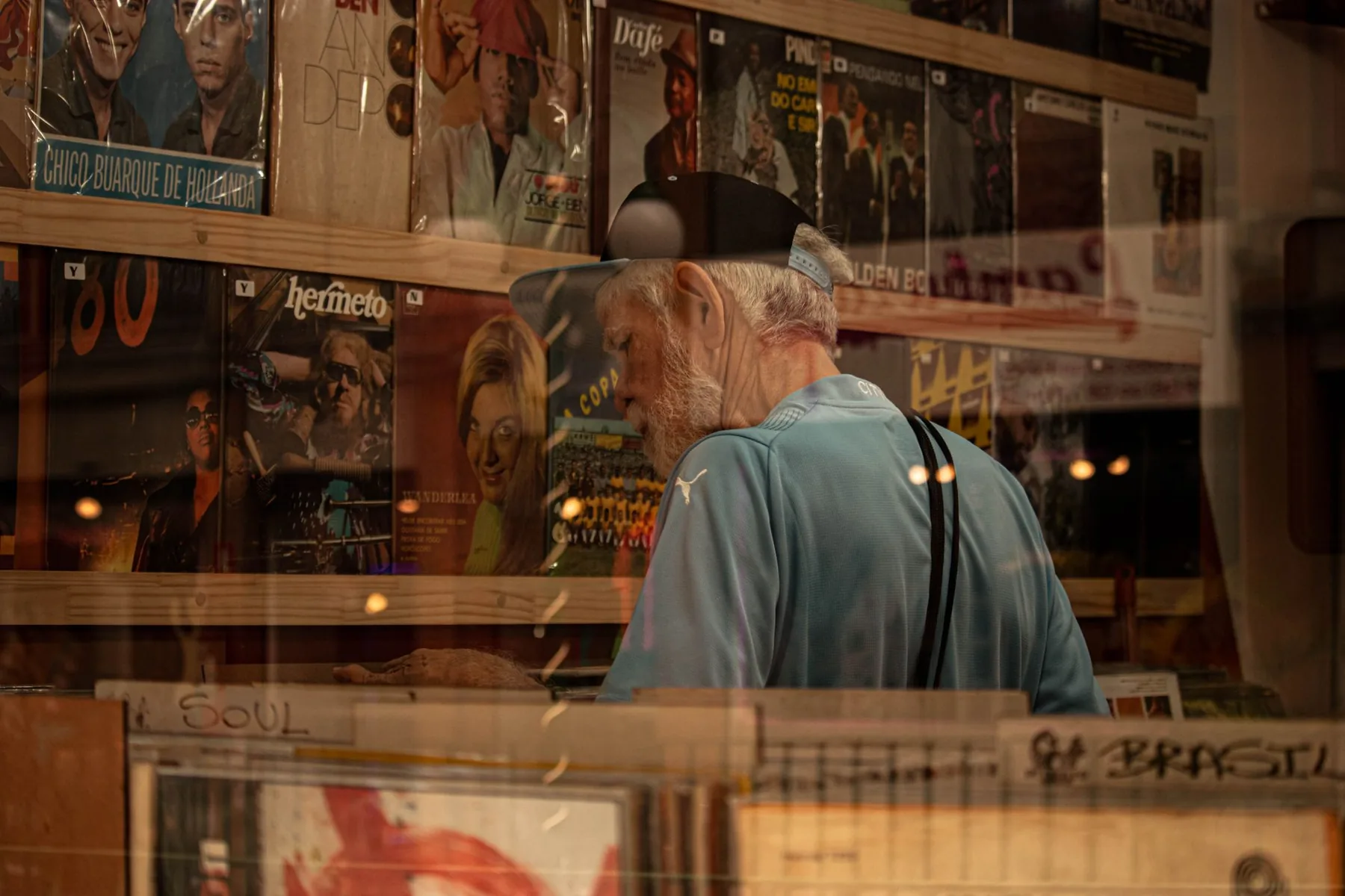 Collector in a record store Collector in a record store