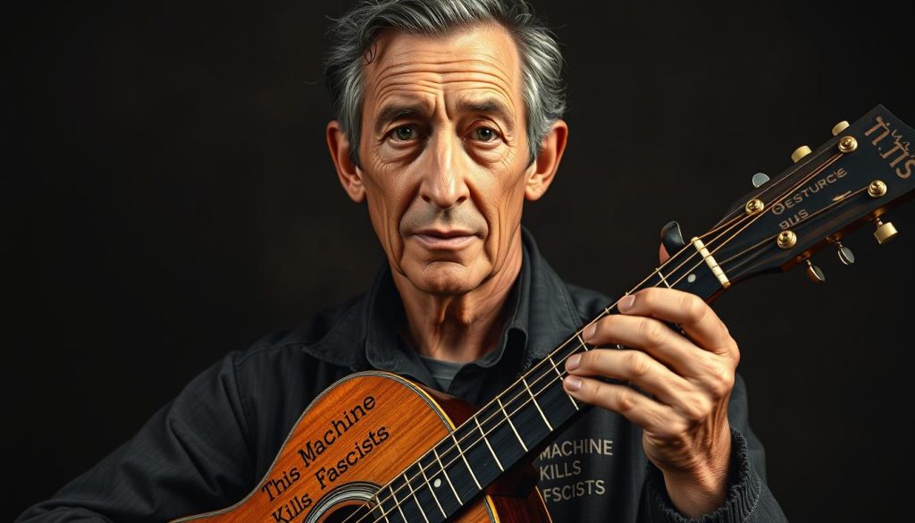 Pourquoi This Machine Kills Fascists figurait sur sa guitare